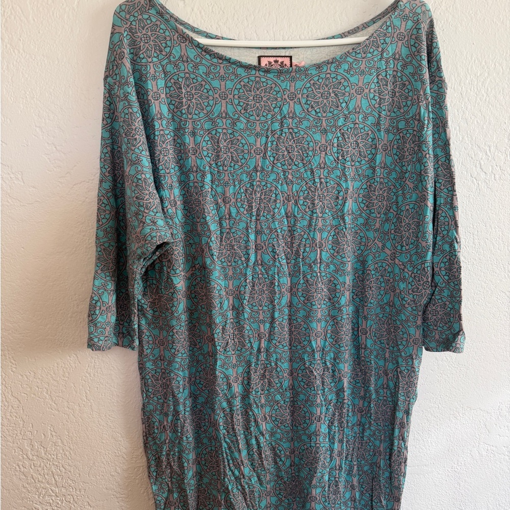 Juicy Couture Teal and Gray Midi Dress